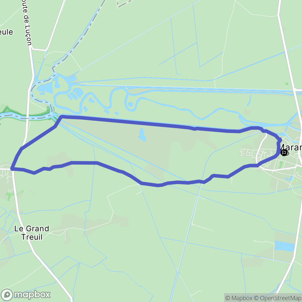 Marans : carte du parcours de randonnée - France
