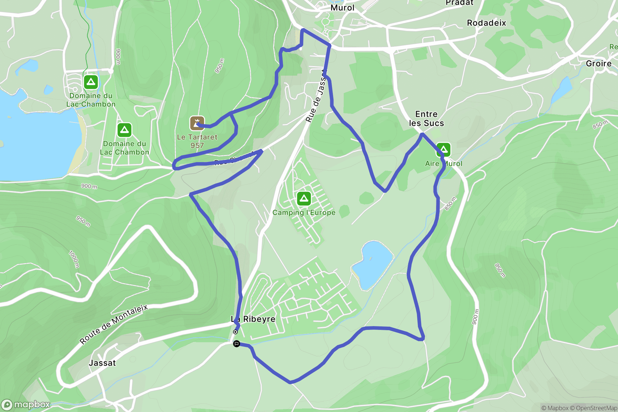 Saint-Victor-la-Rivière : carte du parcours de randonnée - France