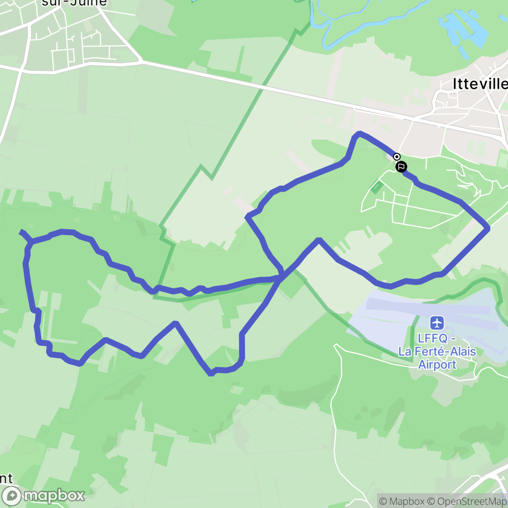 Itteville : carte du parcours de randonnée - France