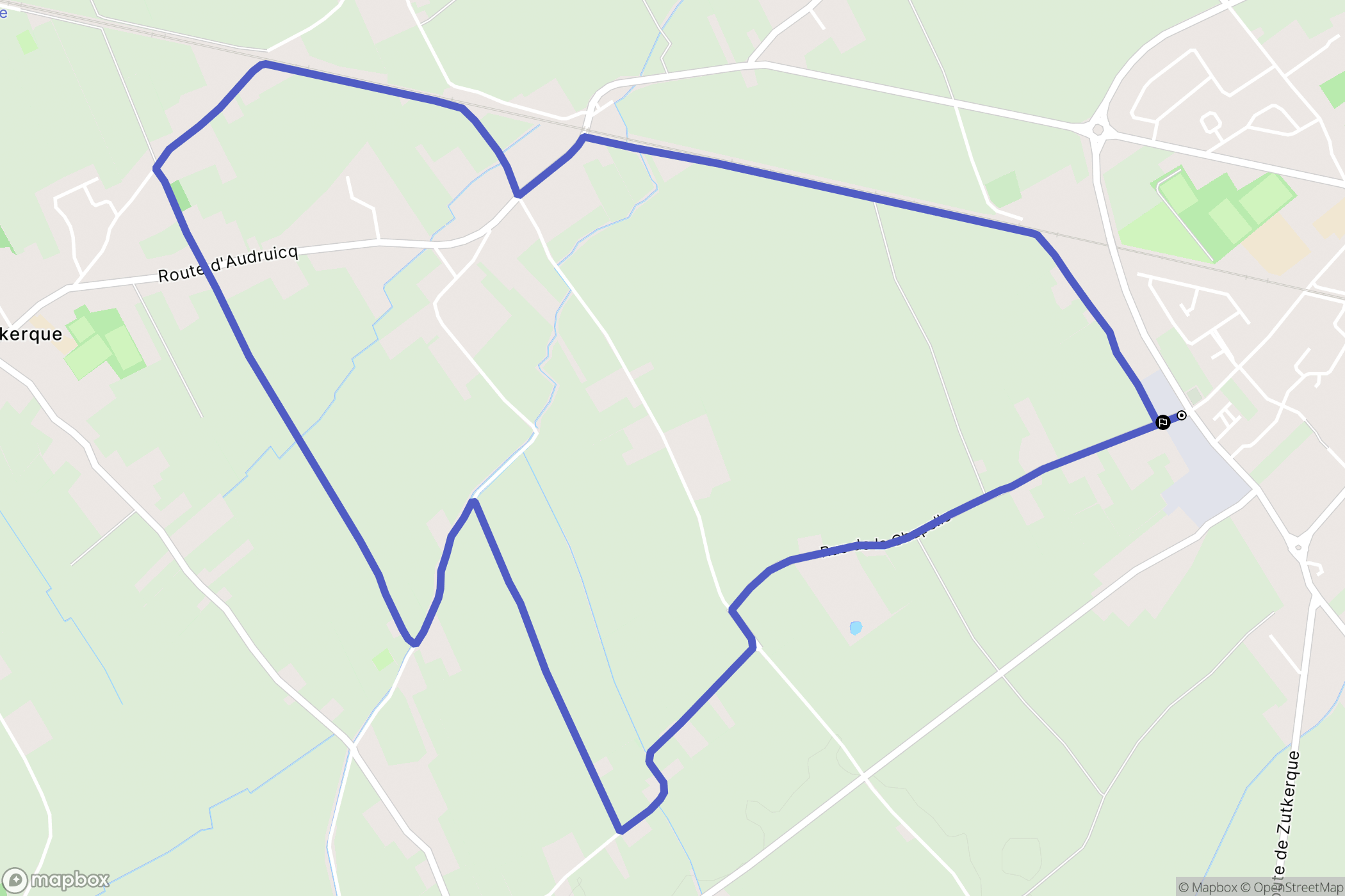 Audruicq : carte du parcours de randonnée - France