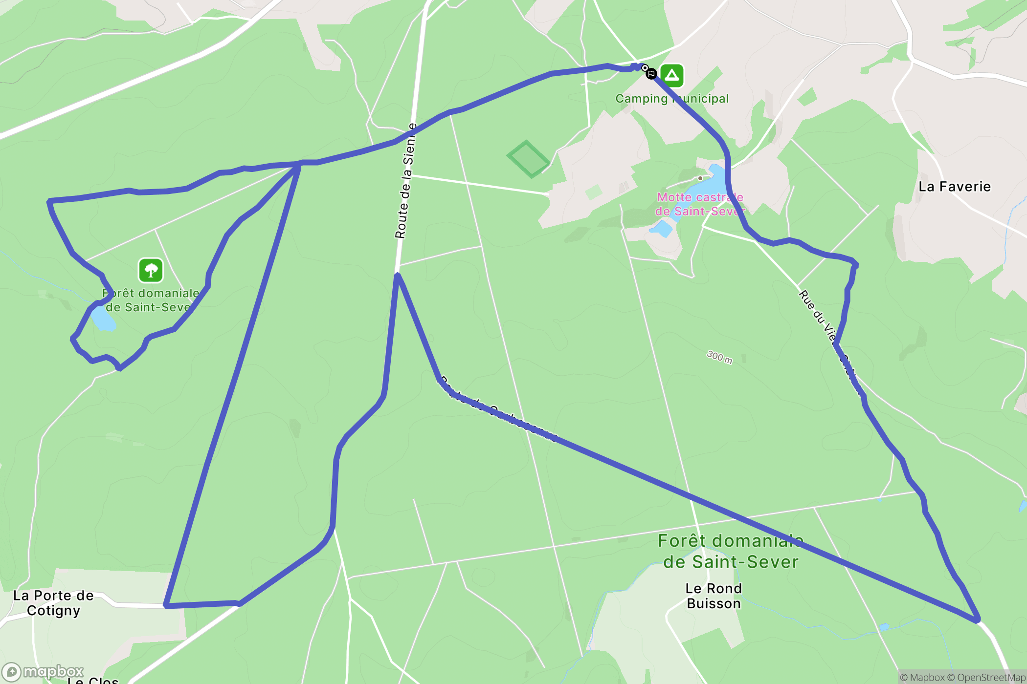 Noues de Sienne : carte du parcours de randonnée - France