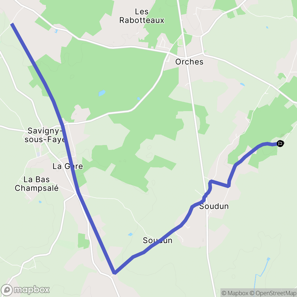Orches : carte du parcours de randonnée - France