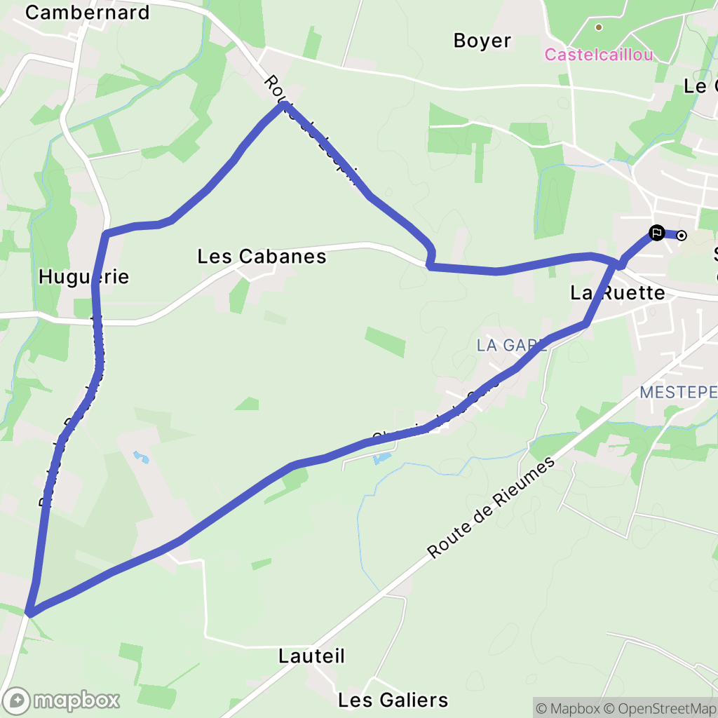 Saint-Clar-de-Rivière : carte du parcours de randonnée - France