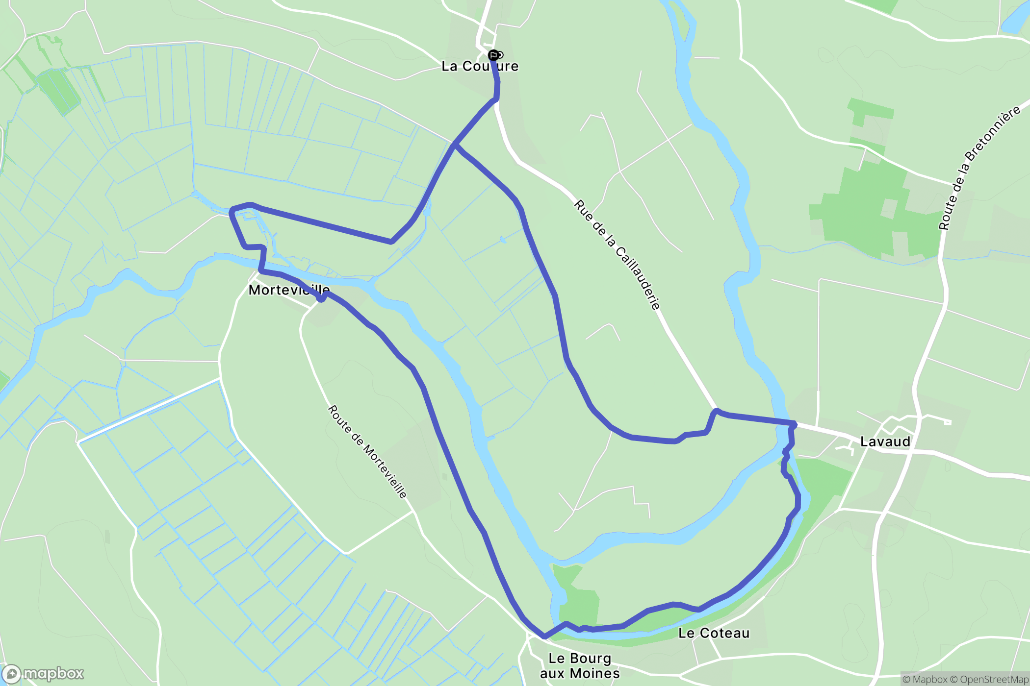 La Couture : carte du parcours de randonnée - France