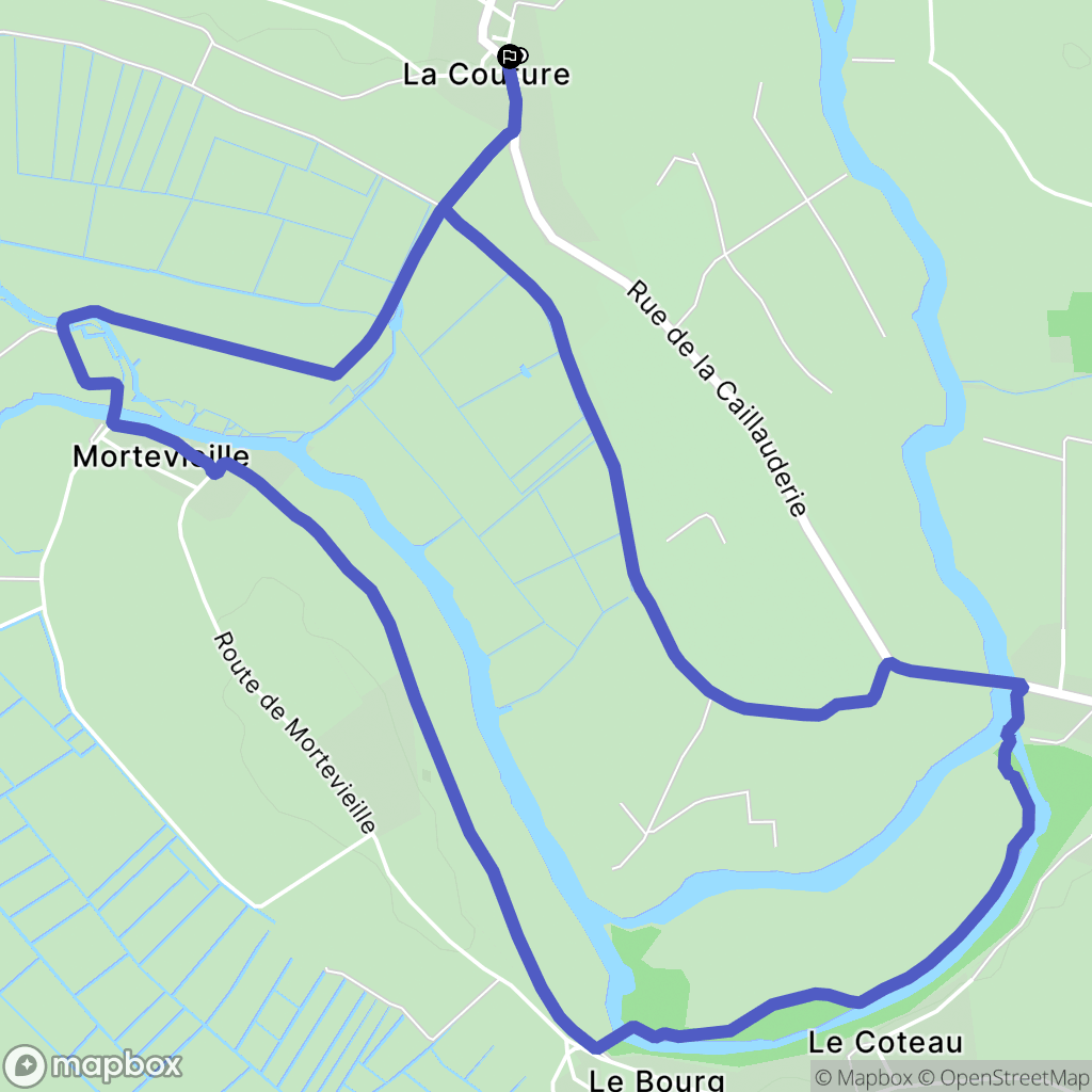 La Couture : carte du parcours de randonnée - France