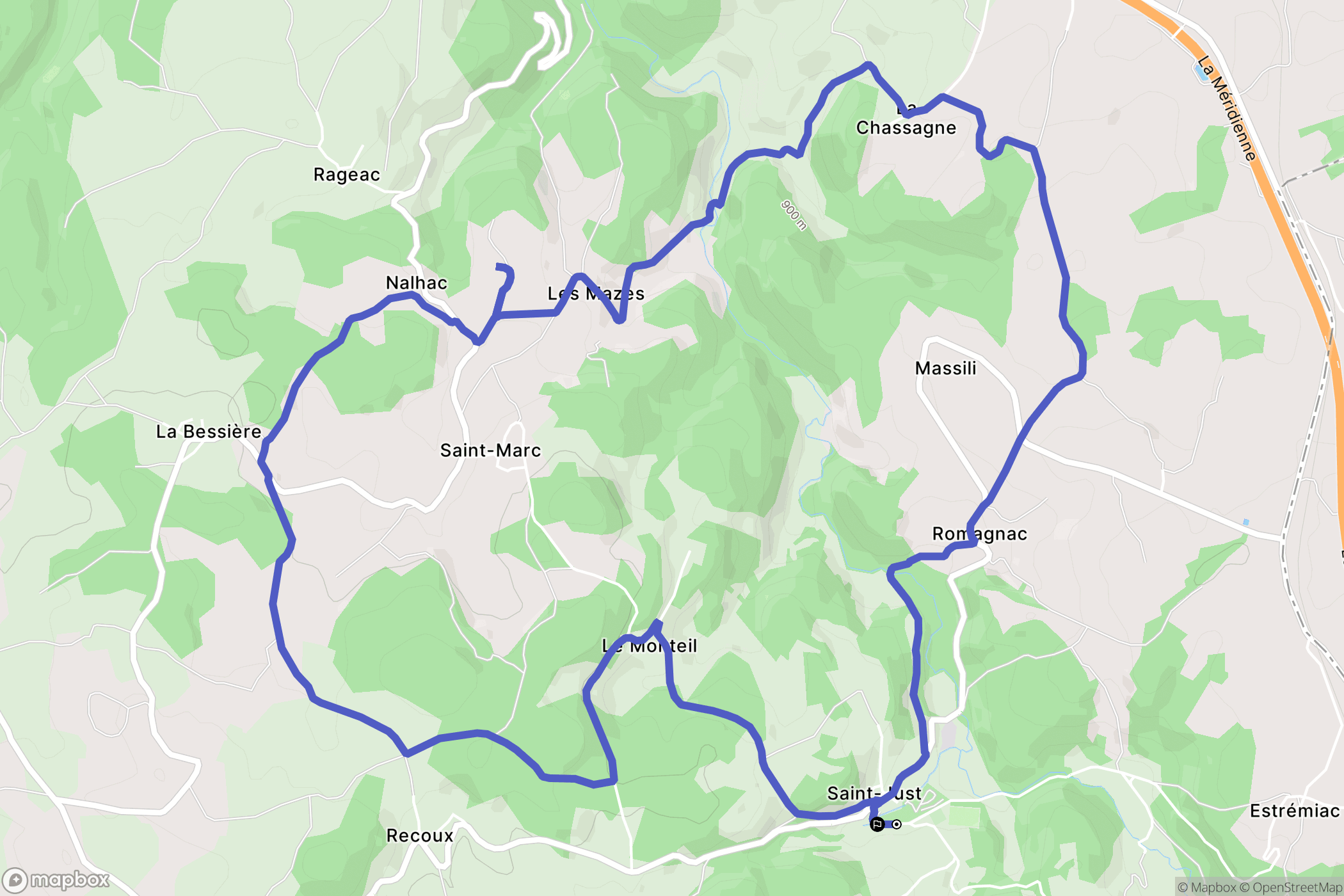 Val-d'Arcomie : carte du parcours de randonnée - France