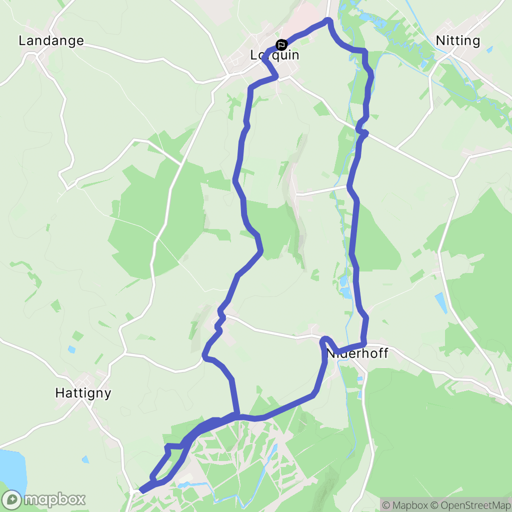 Lorquin : carte du parcours de randonnée - France