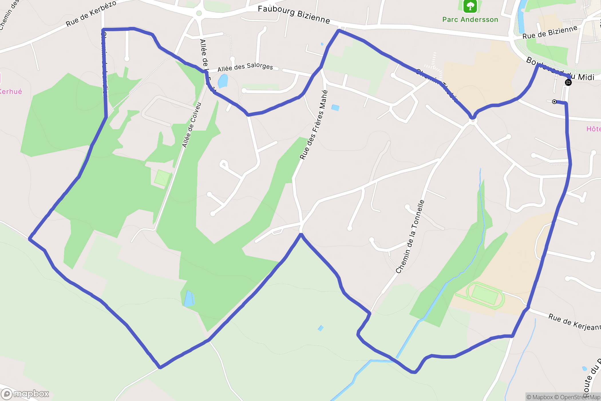 Guérande : carte du parcours de randonnée - France