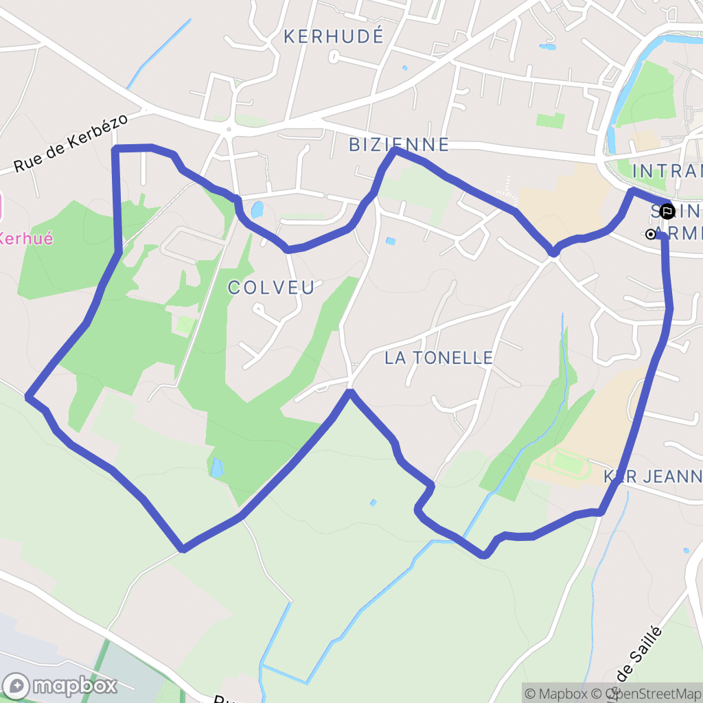 Guérande : carte du parcours de randonnée - France