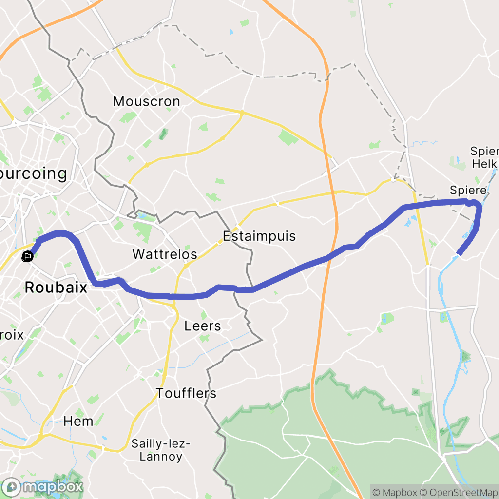 Roubaix : carte du parcours de randonnée - France