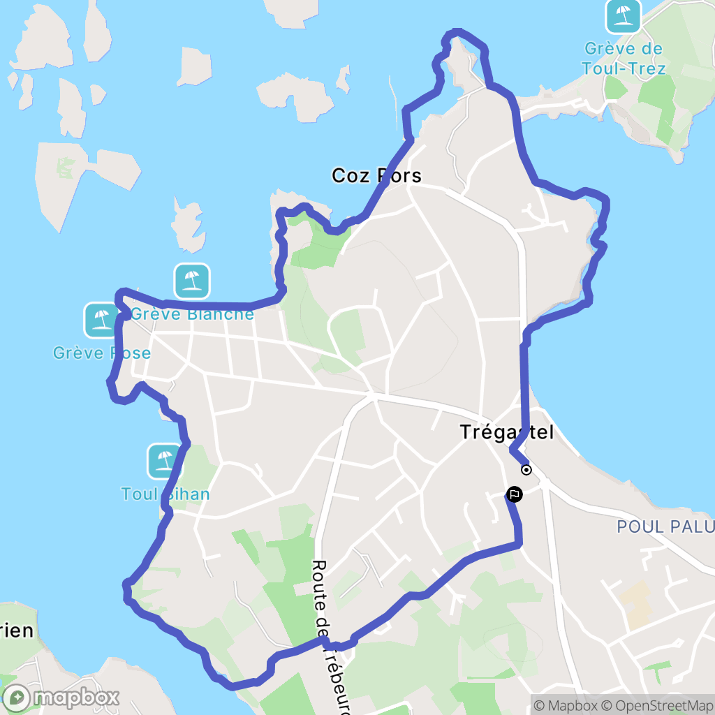 Trégastel : carte du parcours de randonnée - France