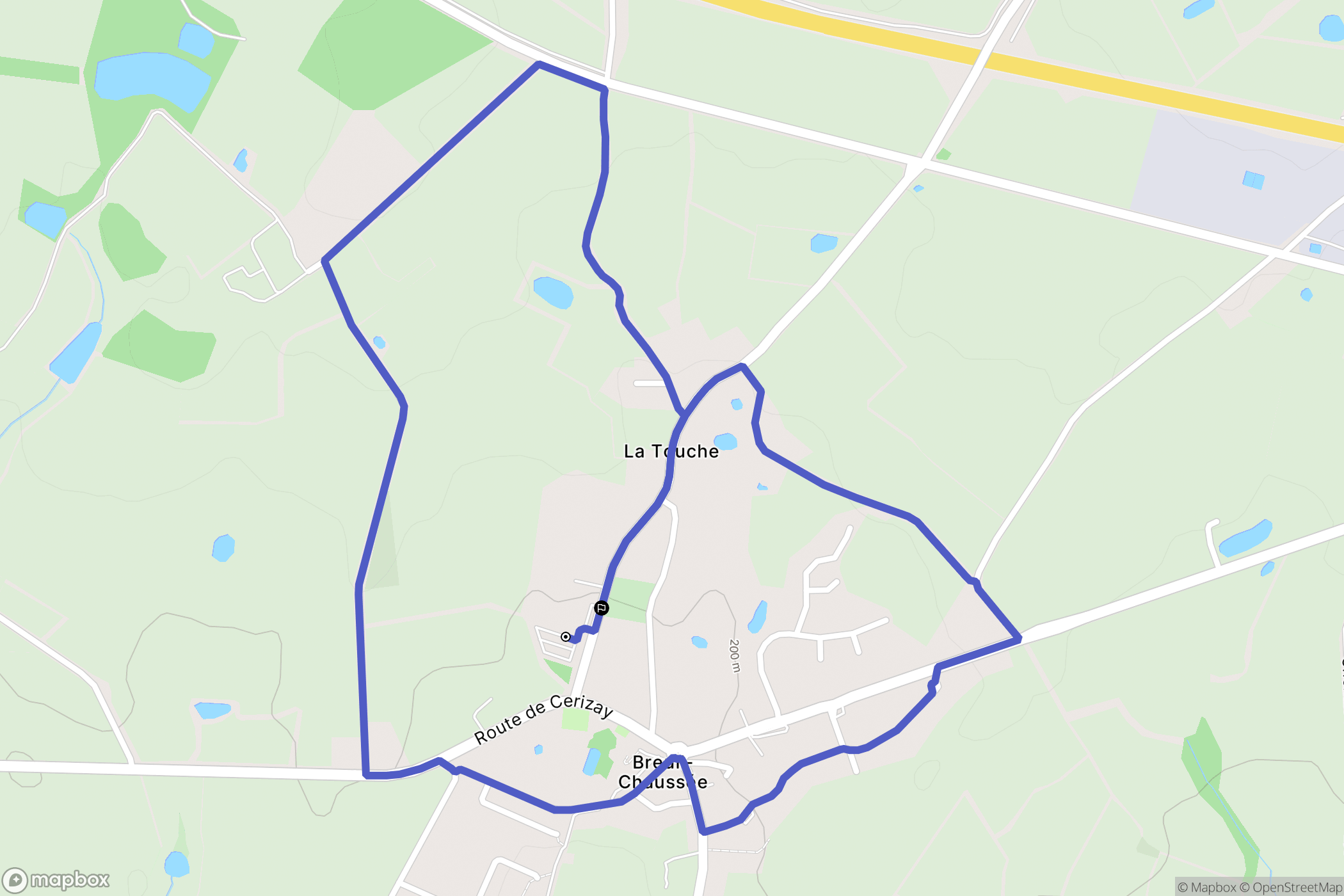 Bressuire : carte du parcours de randonnée - France