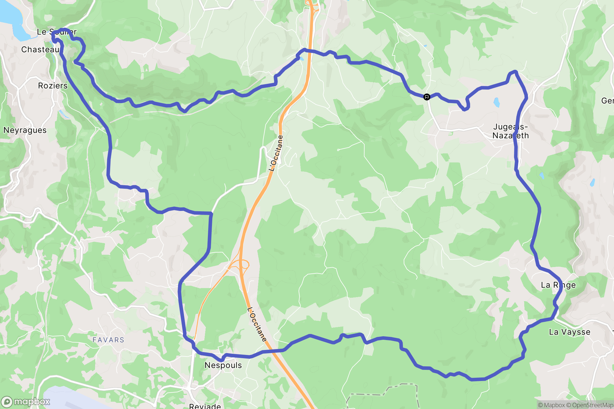 Jugeals-Nazareth : carte du parcours de randonnée - France