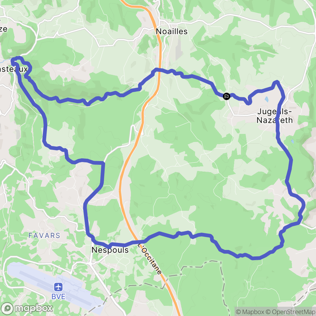 Jugeals-Nazareth : carte du parcours de randonnée - France