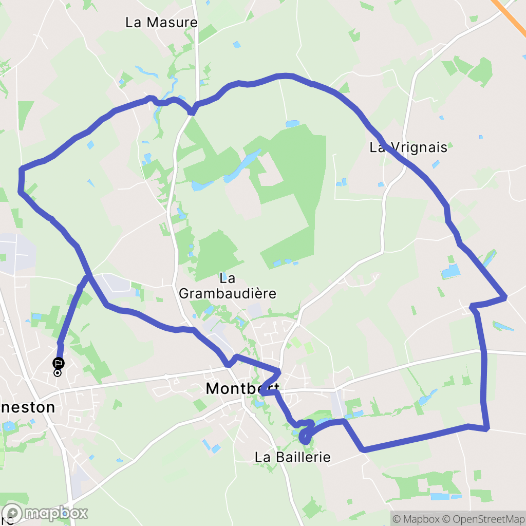 Geneston : carte du parcours de randonnée - France