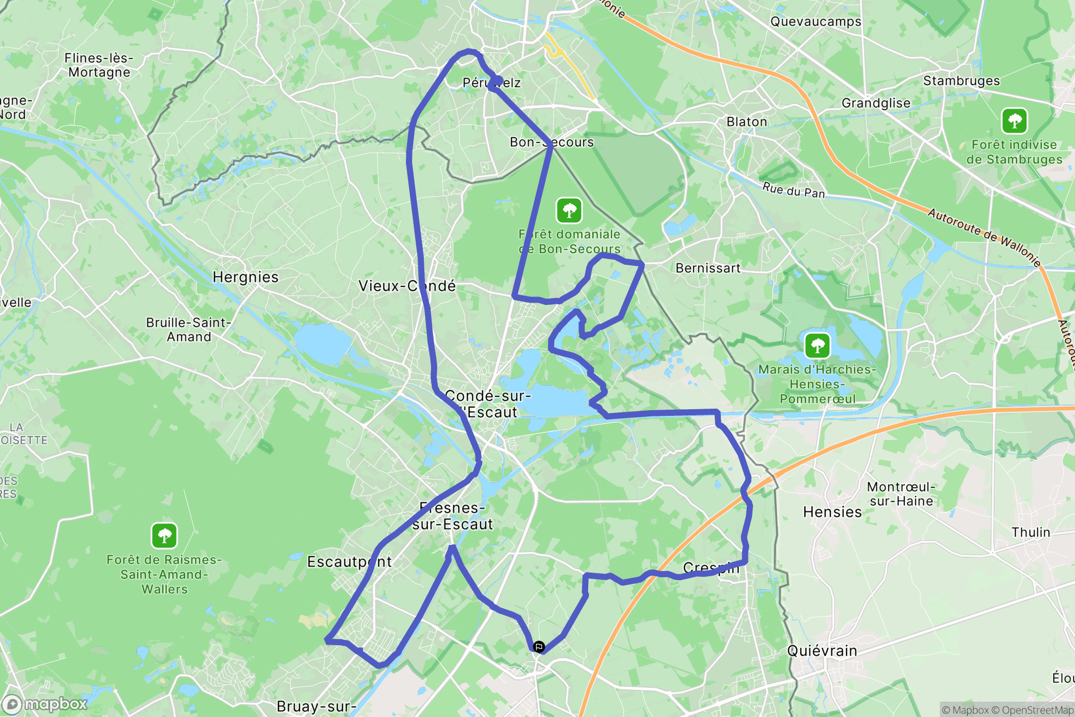 Vicq : carte du parcours de randonnée - France