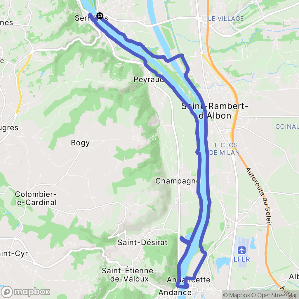 Sablons : carte du parcours de randonnée - France