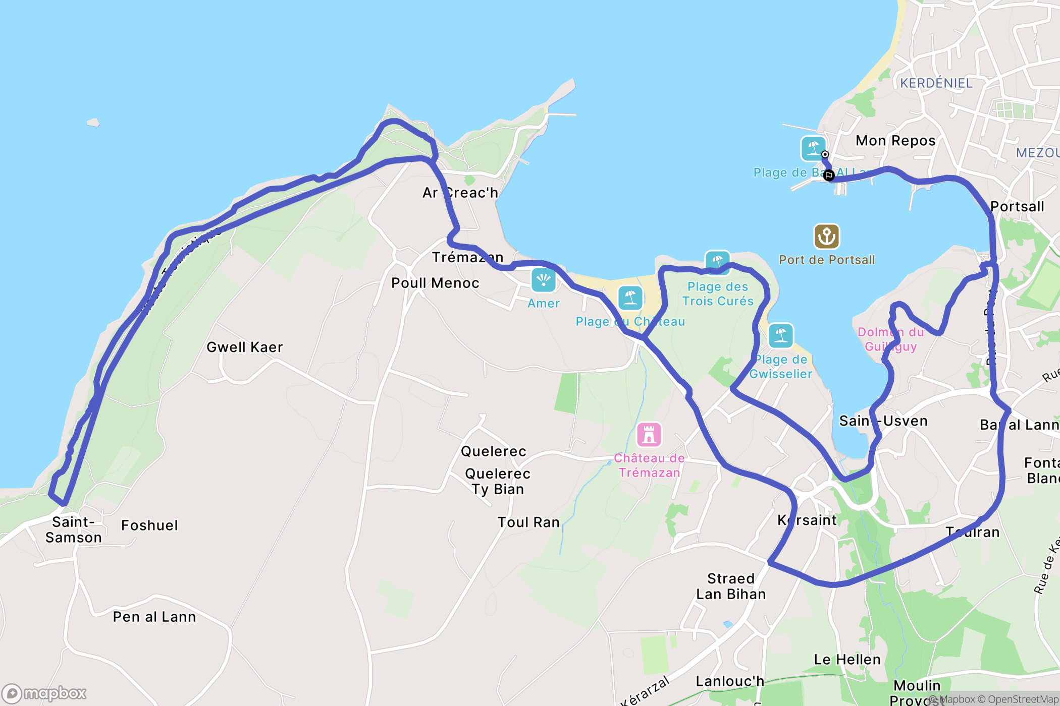 Ploudalmézeau : carte du parcours de randonnée - France