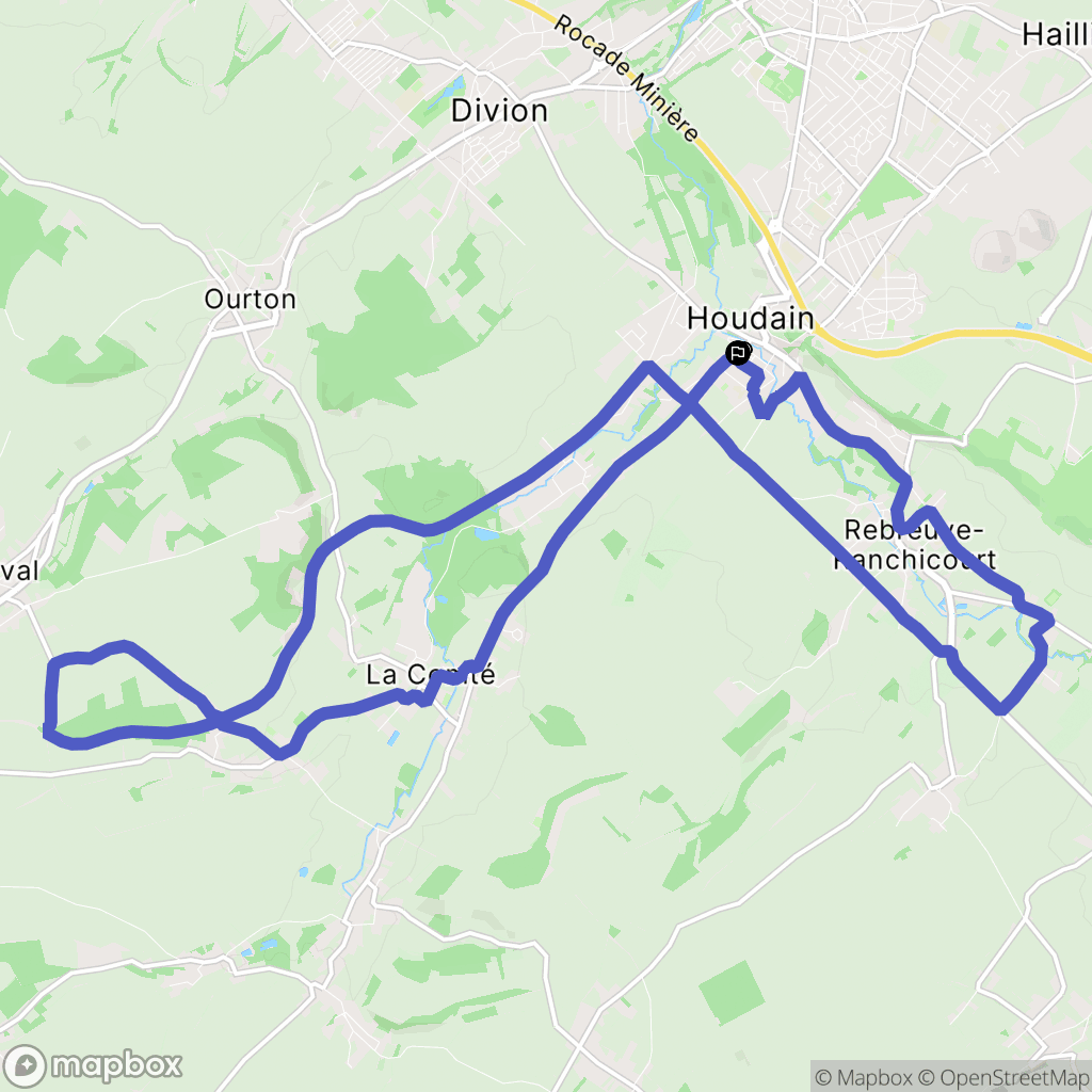 Houdain : carte du parcours de randonnée - France