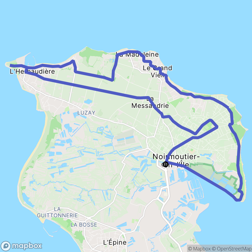Noirmoutier-en-l'Île : carte du parcours de randonnée - France