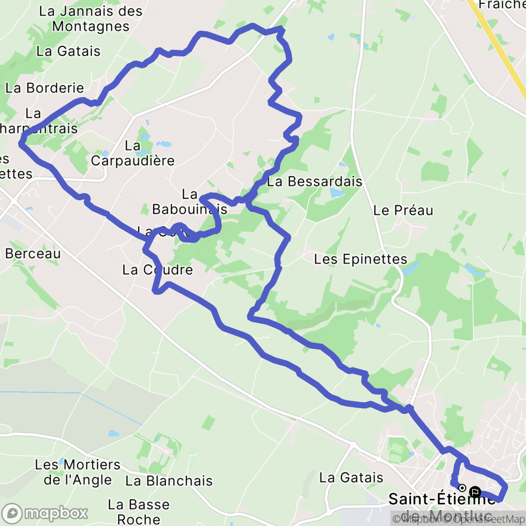 Saint-Étienne-de-Montluc : carte du parcours de randonnée - France