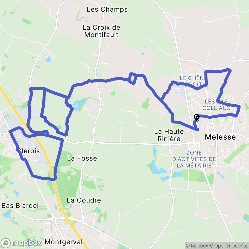 Melesse : carte du parcours de randonnée - France
