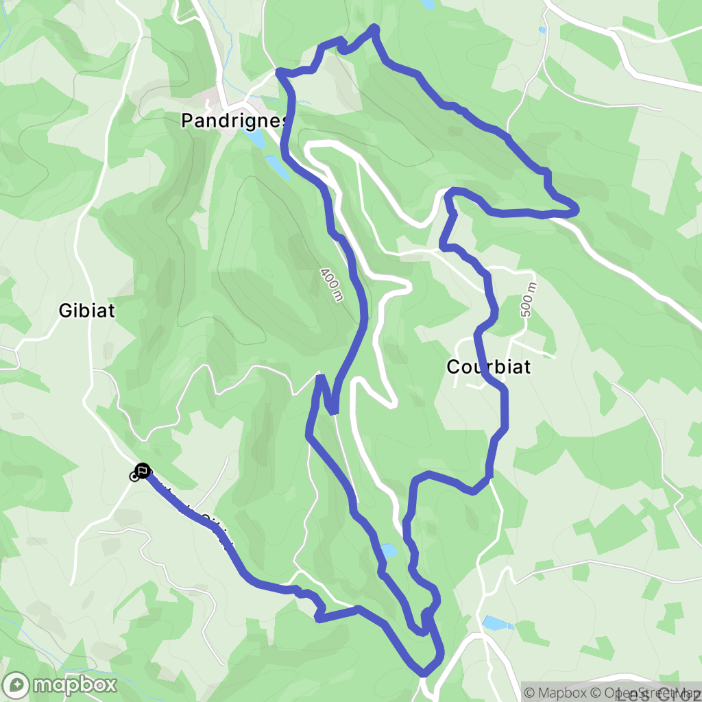 Pandrignes : carte du parcours de randonnée - France