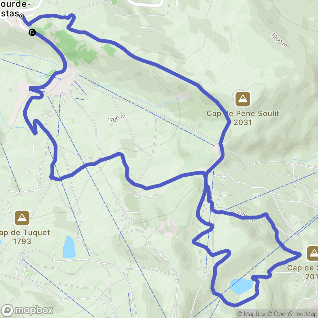 Loudenvielle : carte du parcours de randonnée - France