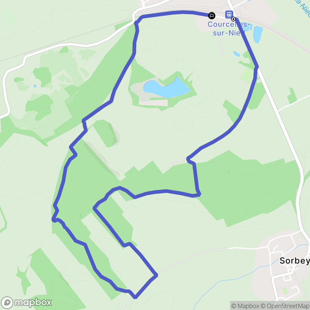 Courcelles-sur-Nied : carte du parcours de randonnée - France