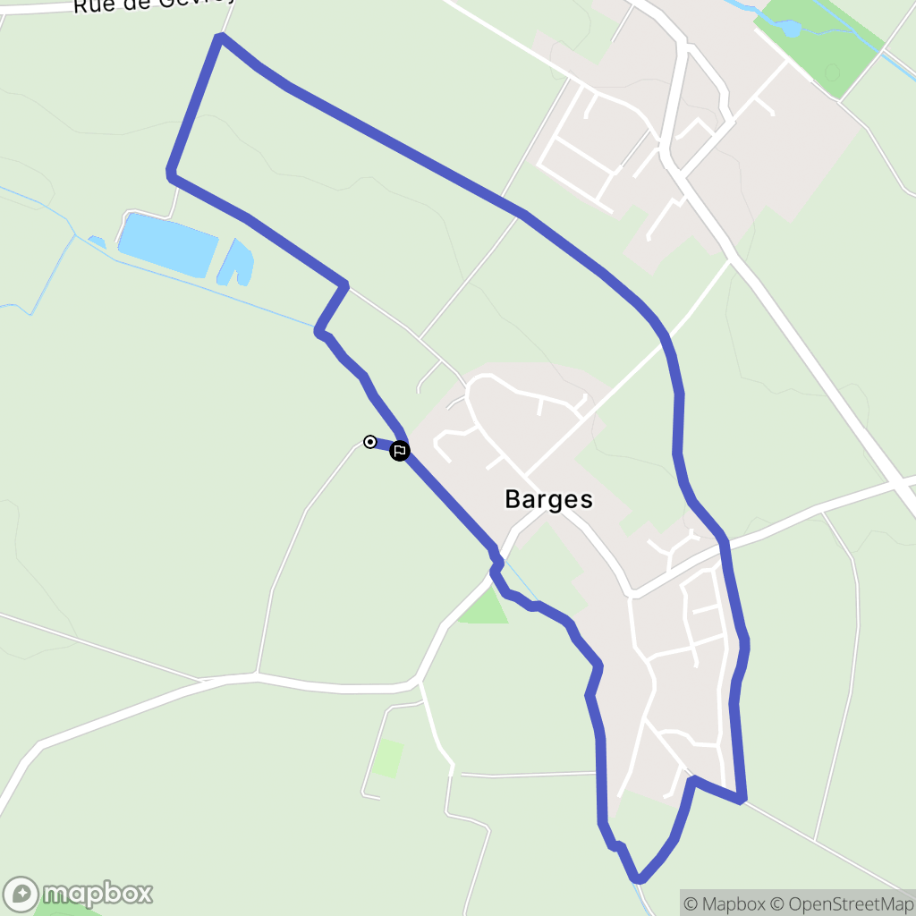 Barges : carte du parcours de randonnée - France