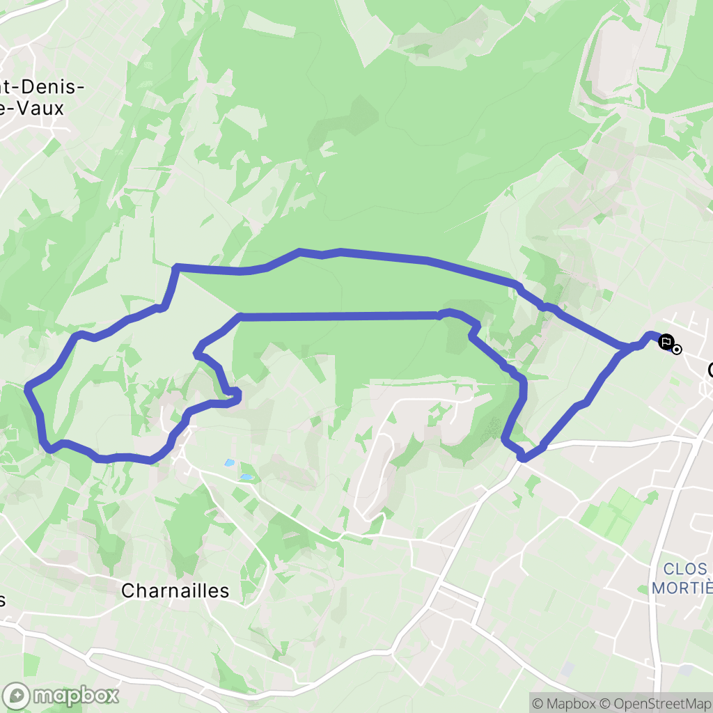 Givry : carte du parcours de randonnée - France