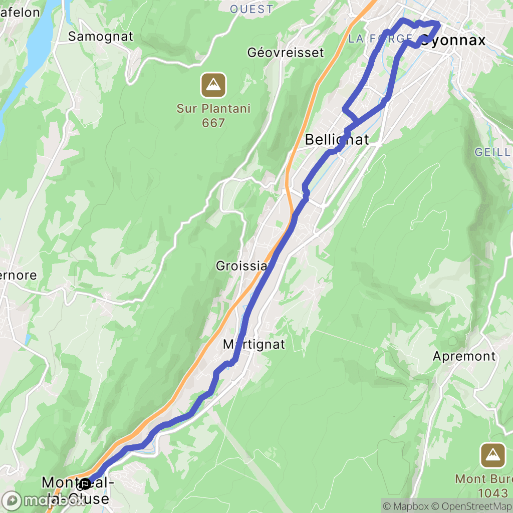 Montréal-la-Cluse : carte du parcours de randonnée - France