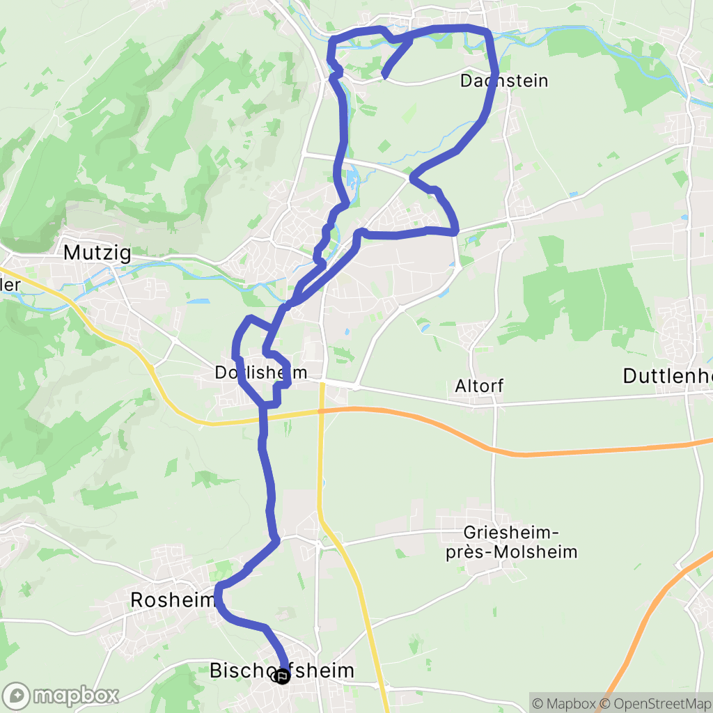 Bischoffsheim : carte du parcours de randonnée - France