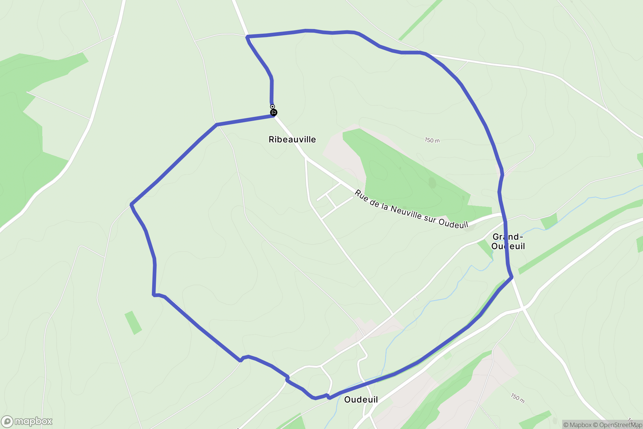 Oudeuil : carte du parcours de randonnée - France