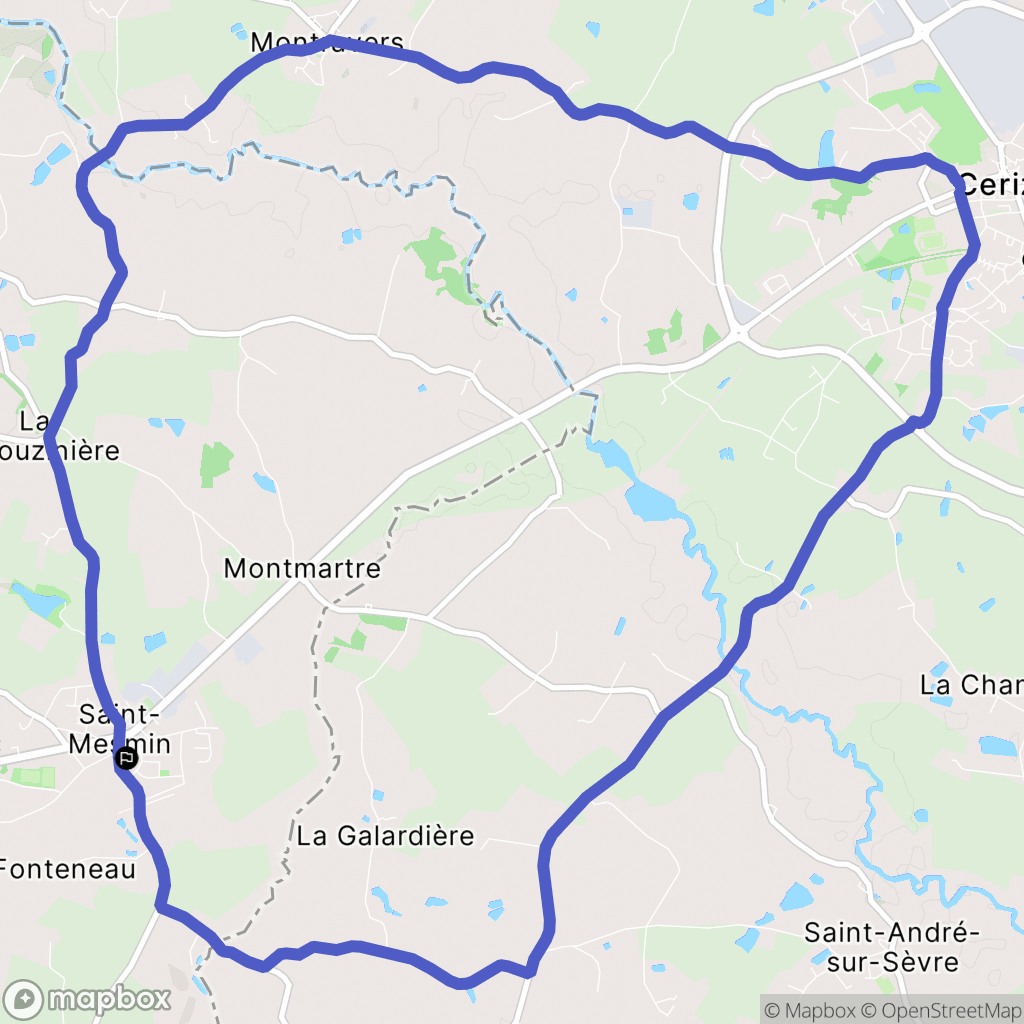 Saint-Mesmin : carte du parcours de randonnée - France