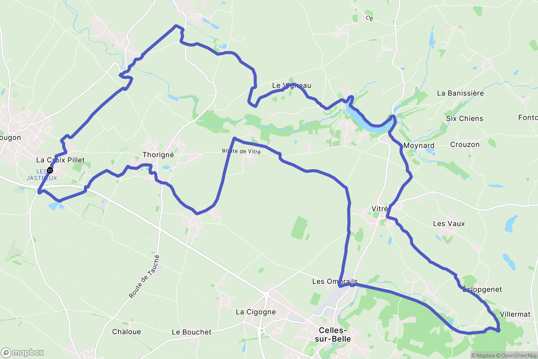 Aigondigné : carte du parcours de randonnée - France