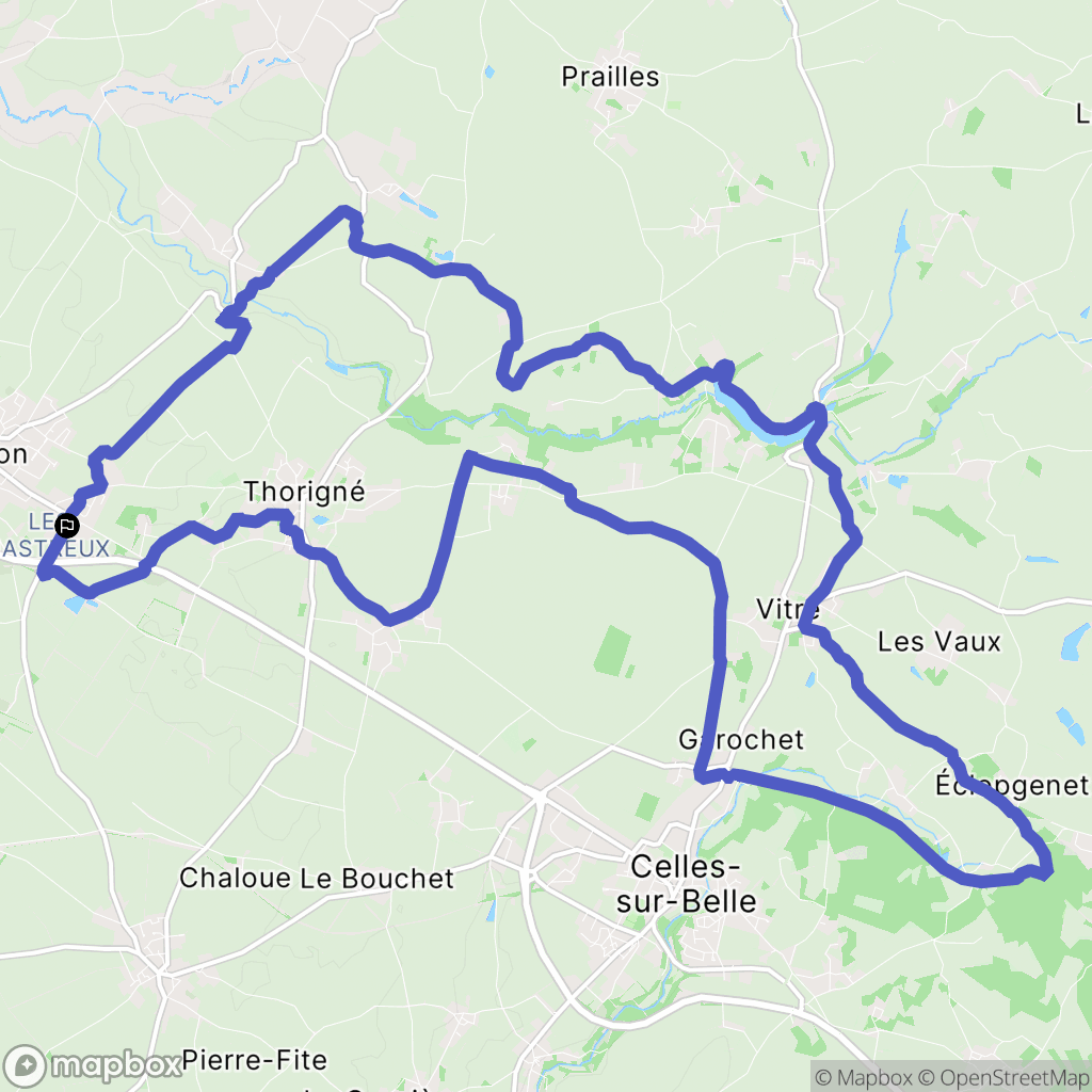 Aigondigné : carte du parcours de randonnée - France