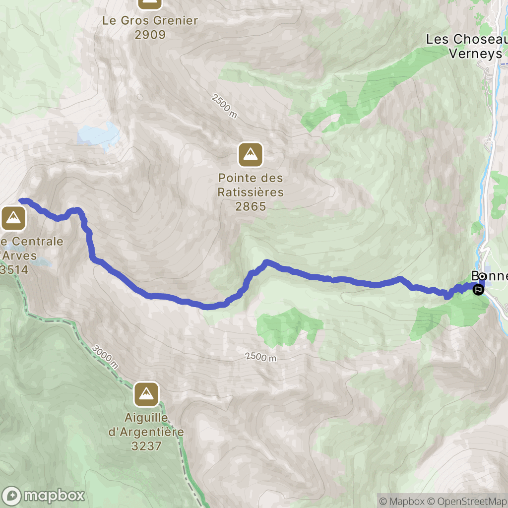 Valloire : carte du parcours de randonnée - France