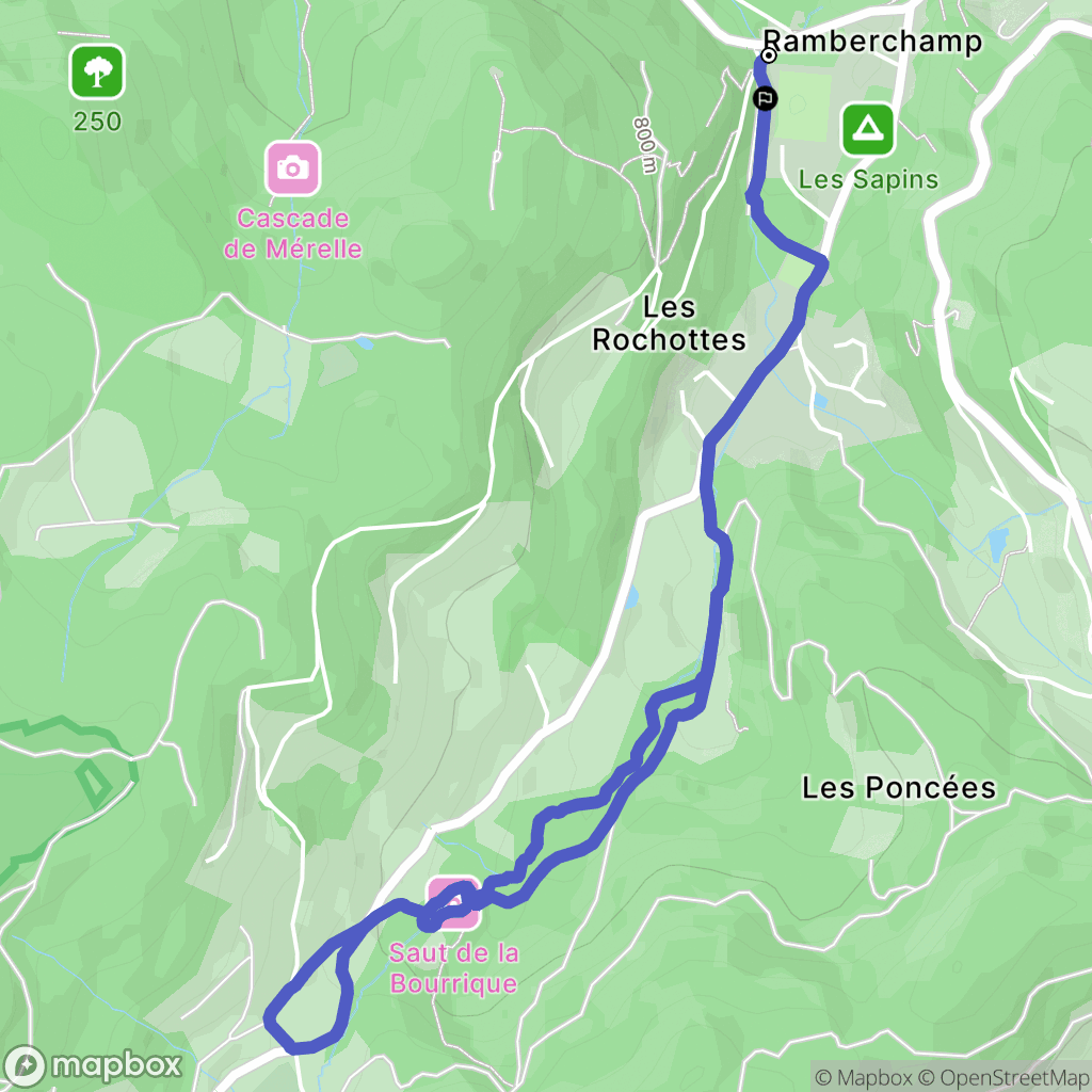 Gérardmer : carte du parcours de randonnée - France