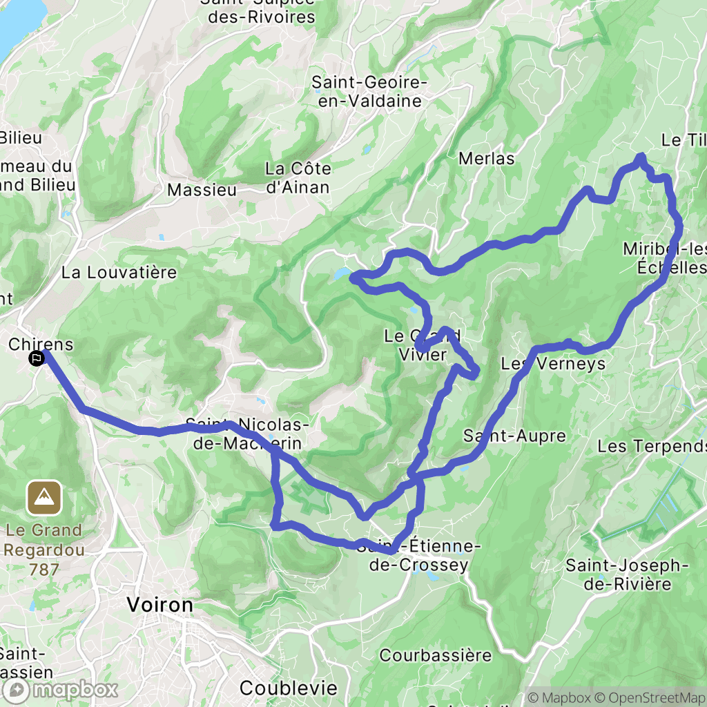 Chirens : carte du parcours de randonnée - France