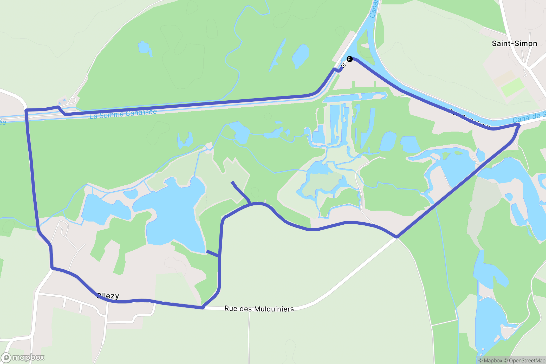 Saint-Simon : carte du parcours de randonnée - France