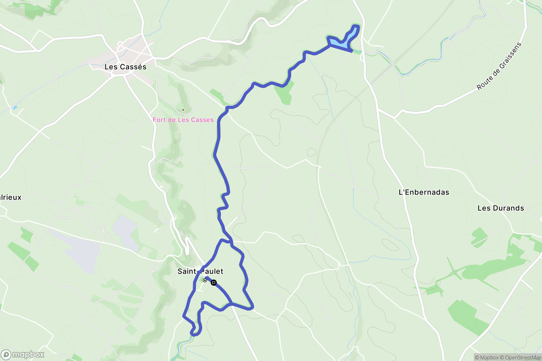 Saint-Paulet : carte du parcours de randonnée - France