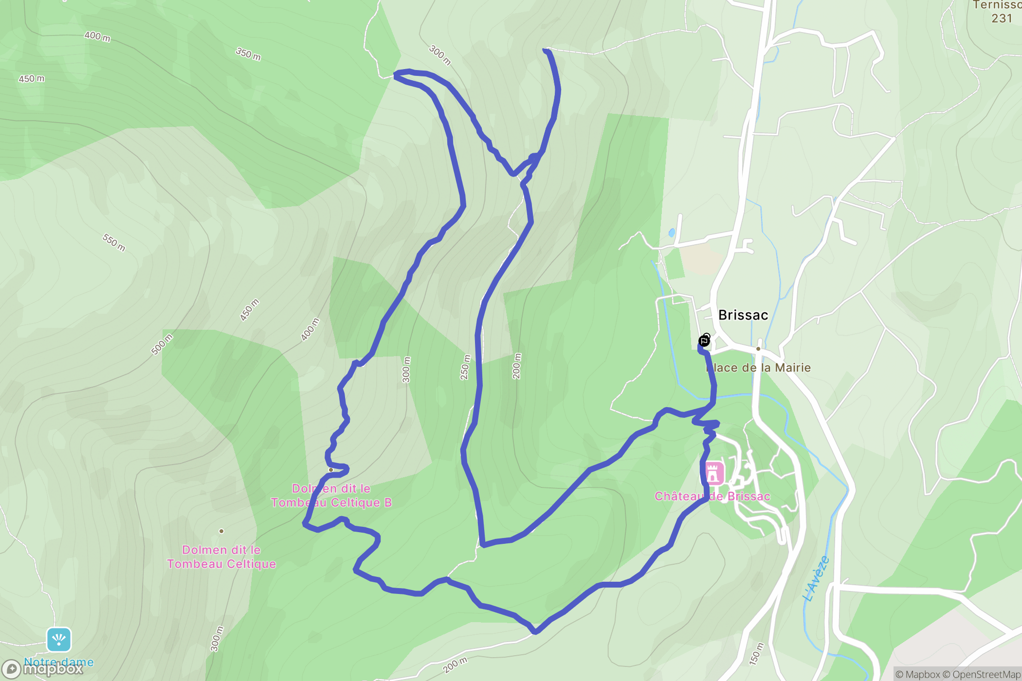 Brissac : carte du parcours de randonnée - France