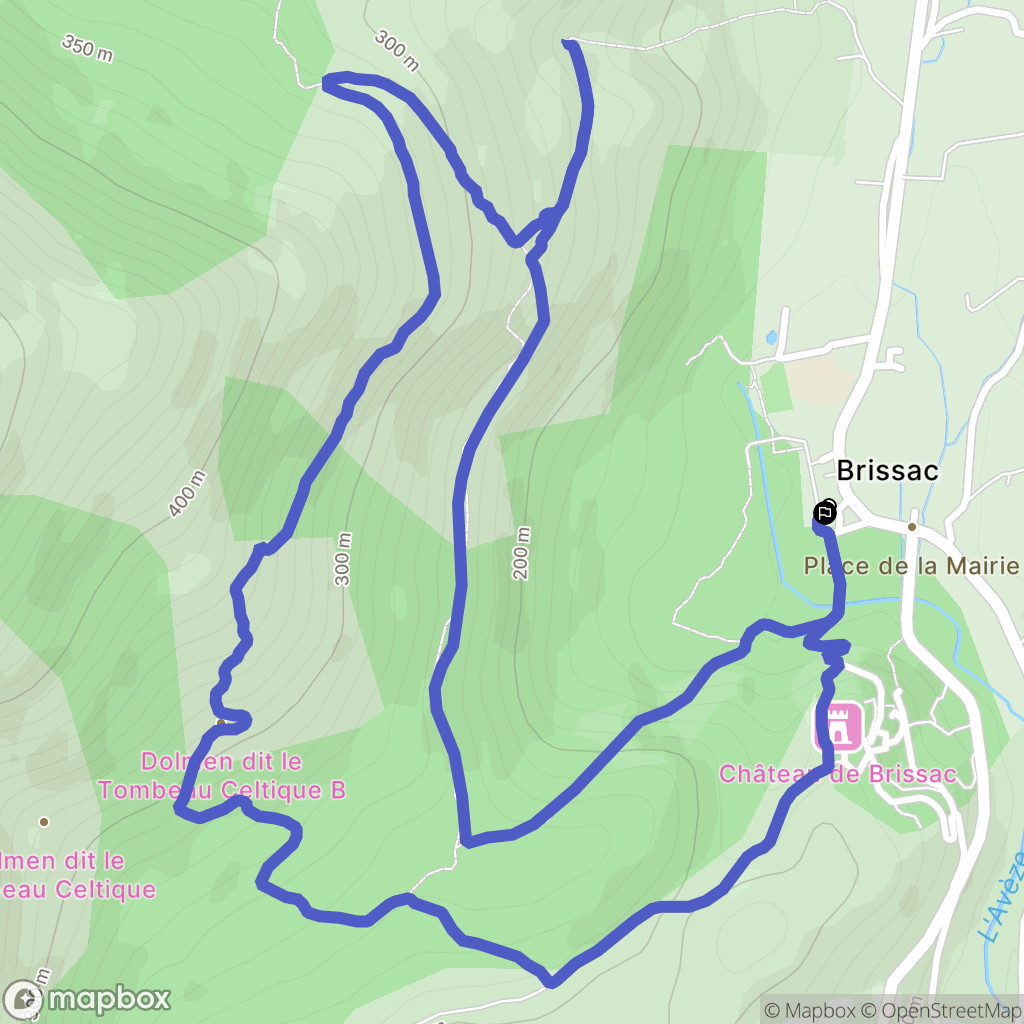 Brissac : carte du parcours de randonnée - France