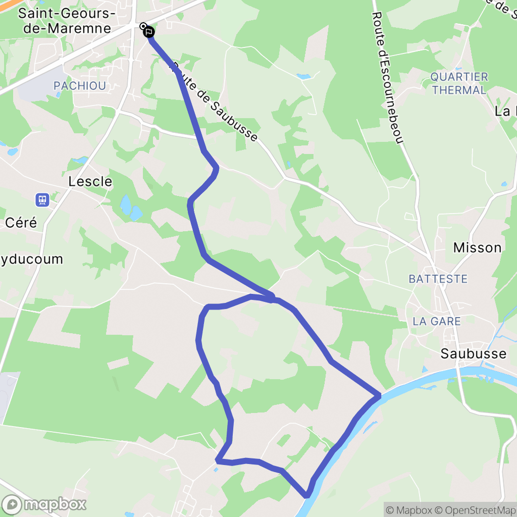 Saint-Geours-de-Maremne : carte du parcours de randonnée - France