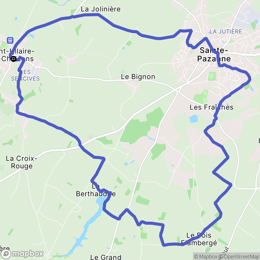Saint-Hilaire-de-Chaléons : carte du parcours de randonnée - France