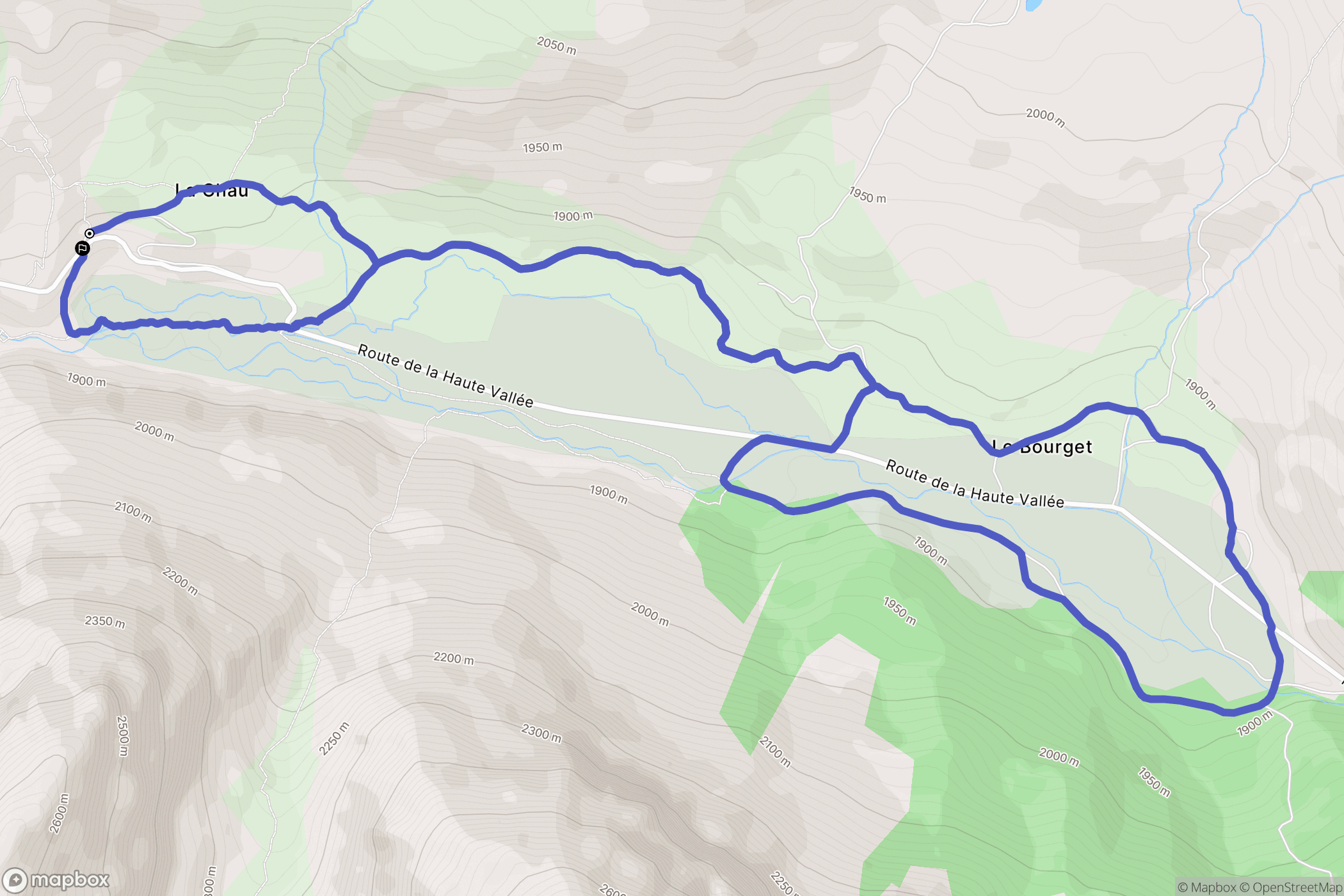 Cervières : carte du parcours de randonnée - France