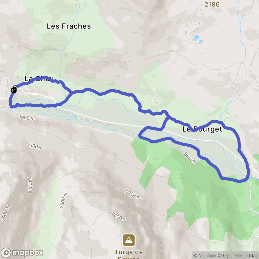 Cervières : carte du parcours de randonnée - France