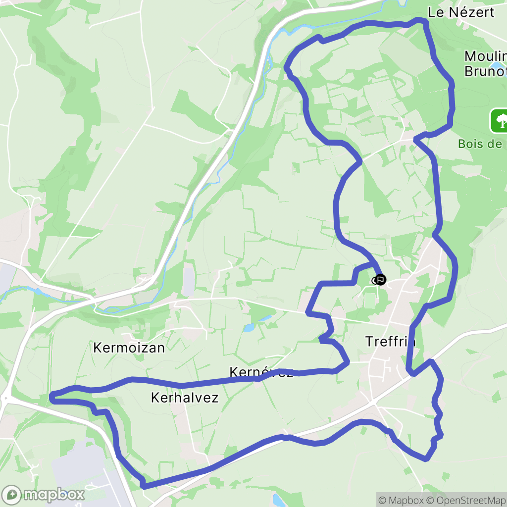 Treffrin : carte du parcours de randonnée - France