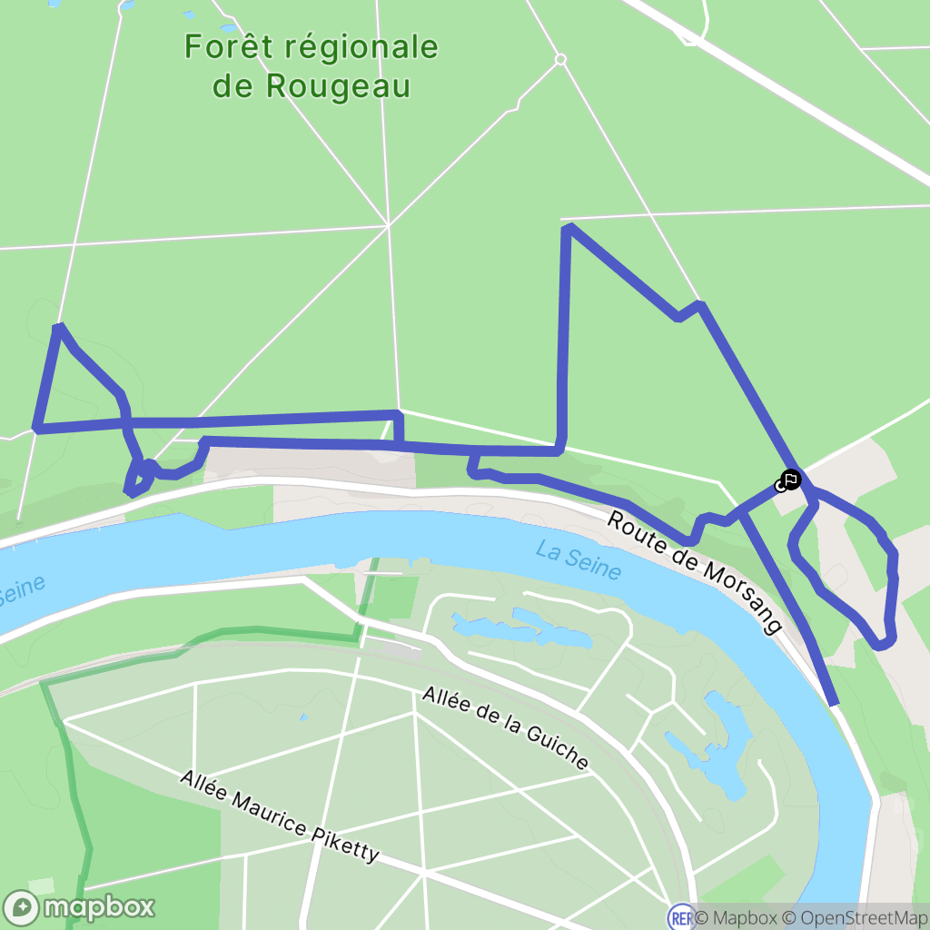 Nandy : carte du parcours de randonnée - France